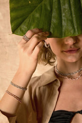 Essential Silver Bracelet, Rose Gold Plating, Zircon Gemstone+ Star Fish Gift
